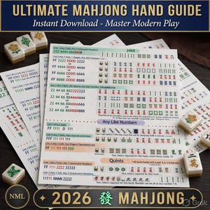 2026 American Mahjong Cheat Sheet – Easy Reference Card for Mahjong Lovers & Beginners
