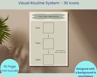 Printable First-Then Later Board Tool, Printable: Autism Visuals, Routines & Rewards (Digital Download A4)