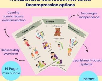 After School Decompression Chart | ADHD & Autistic Kids Calm Down Routine (Digital Download A4 Size)