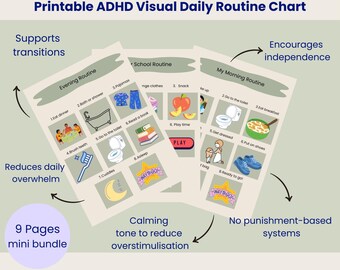 ADHD Daily Visual Schedule for Kids | Printable Home Routine Chart (Toddler & School Age)