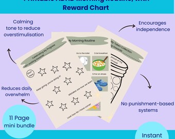 ADHD Morning Routine & Rewards Chart | Visual Schedule to Reduce Morning Meltdowns | Printable for Kids