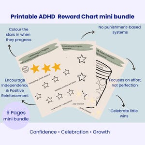 Neurobekräftande ADHD-belöningstabell för barn | Utskrivbar visuell stjärntabell (positiv förstärkning)