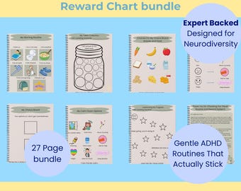 ADHD Visual Routine and Reward Chart Bundle | Neurodivergent Daily Schedule and Behavior Support Printables