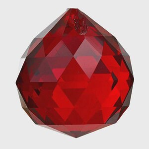 20MM Asfour Red Crystal Faceted Ball