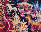 Needlepoint finished modern vintage tapestry The princess carriage 26 x 19.2 quot