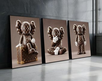 KAWS Inspired Poster Set of 3 | Hypebeast Graffiti Decor | Digital Download