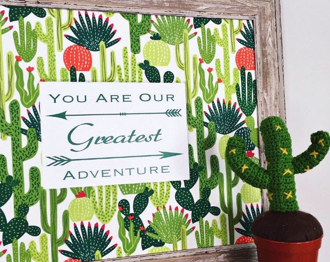 Cactus Nursery Art, Cacti Nursery, Southwest Nursery, Boy Nursery, Boy Cactus Bedroom, Arrow