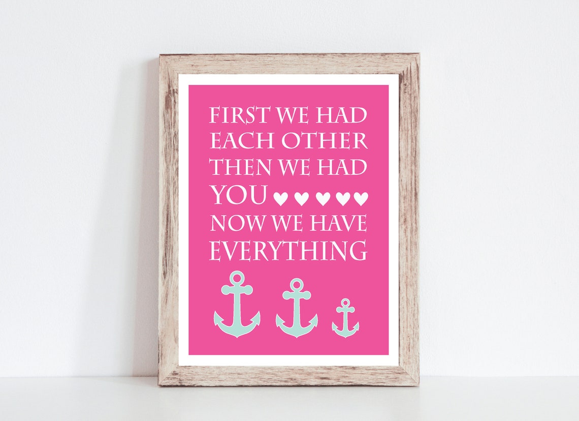Pink Girl Nautical Nursery Decor Pink Girl Anchor Nursery Etsy