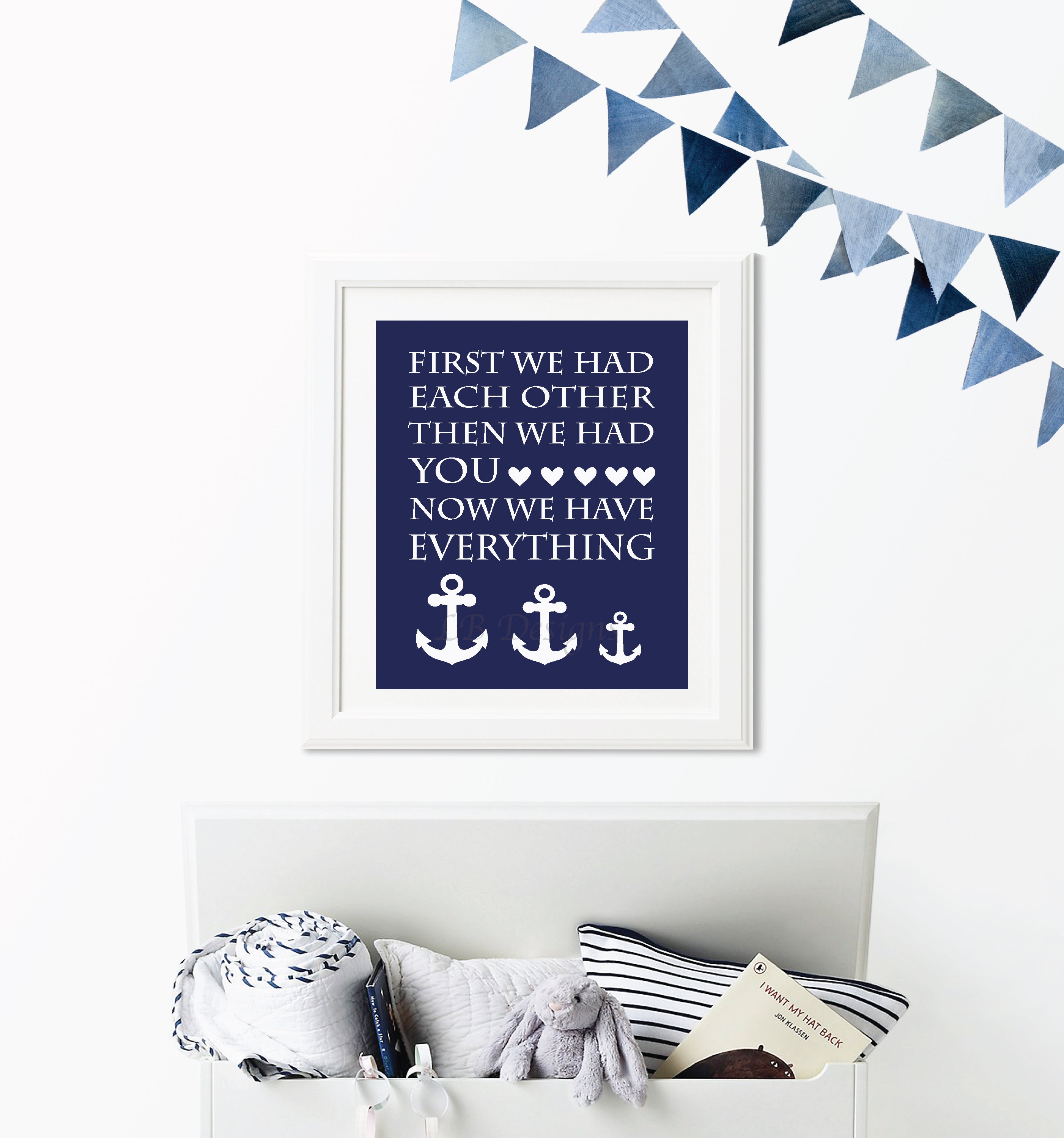 Baby Boy Anchor Nursery Art Navy Blue Whale Nursery Decor Etsy