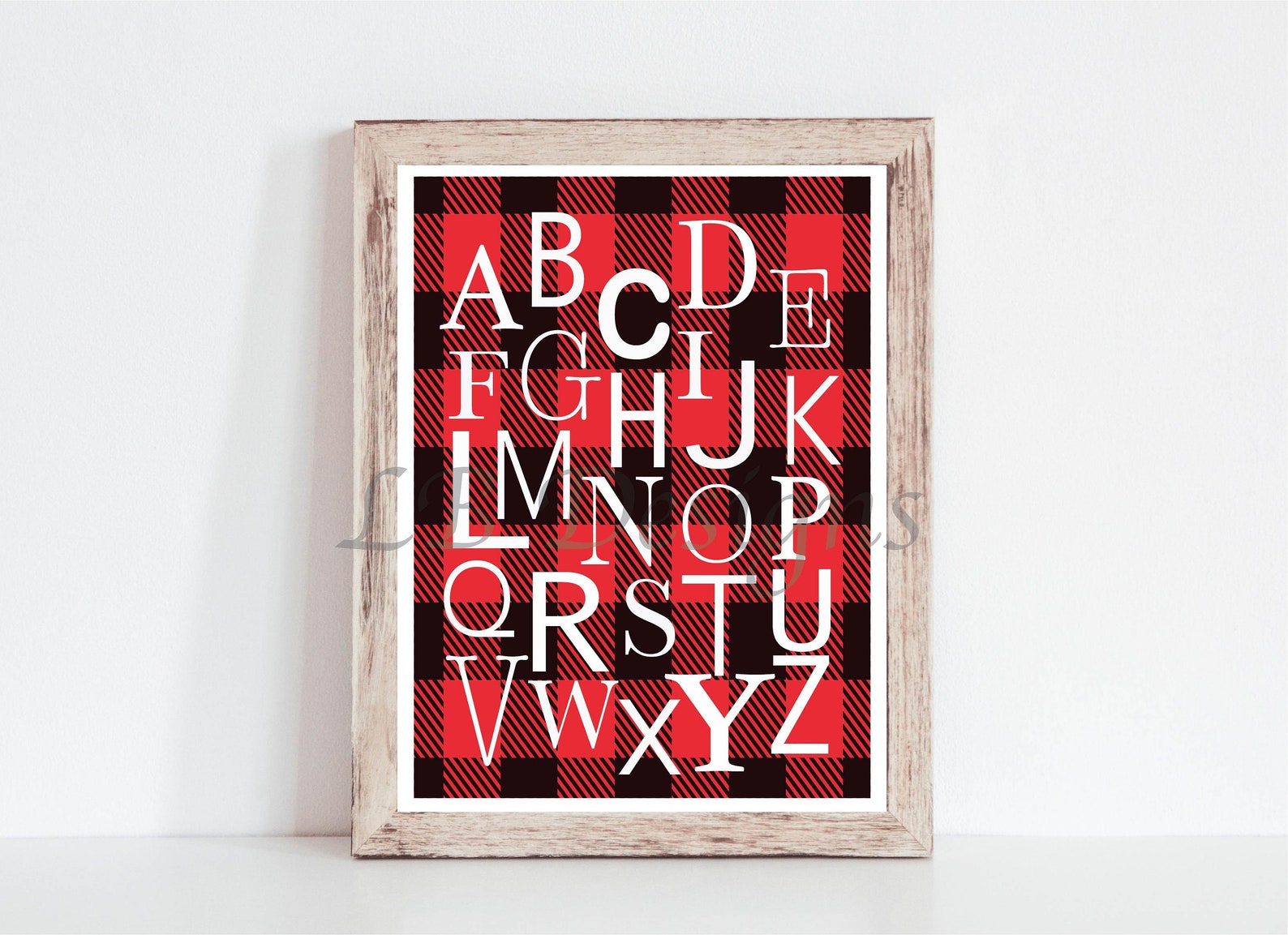 ABC Buffalo Plaid Nursery Decor Lumberjack Nursery Art Boy Etsy