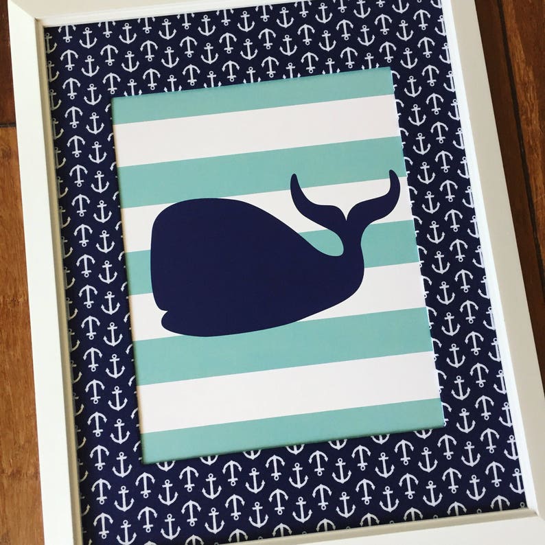 Baby Boy Nautical Nursery Decor Whale Nursery Art Anchor Etsy