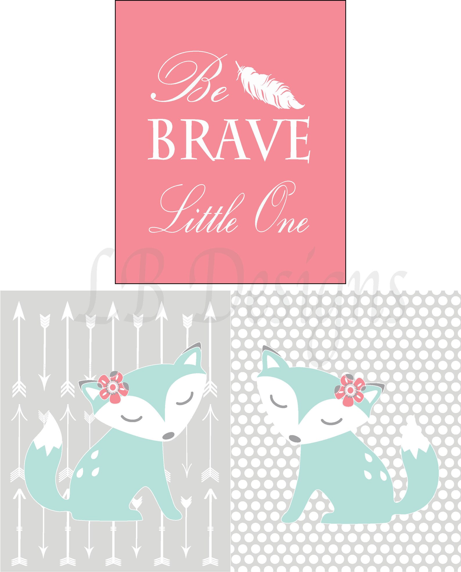 Baby Girl Woodland Nursery Print Girl Fox Nursery Decor Etsy