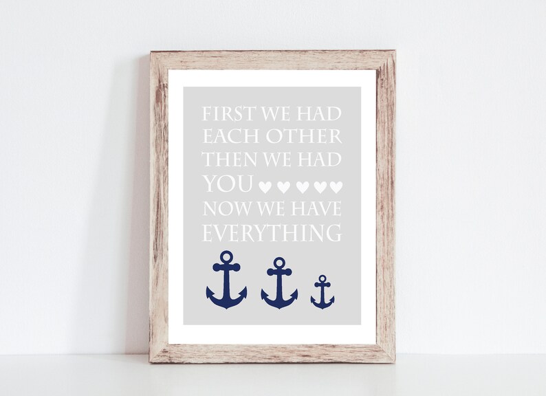 Baby Boy Anchor Nursery Art Boy Nautical Nursery Decor Etsy