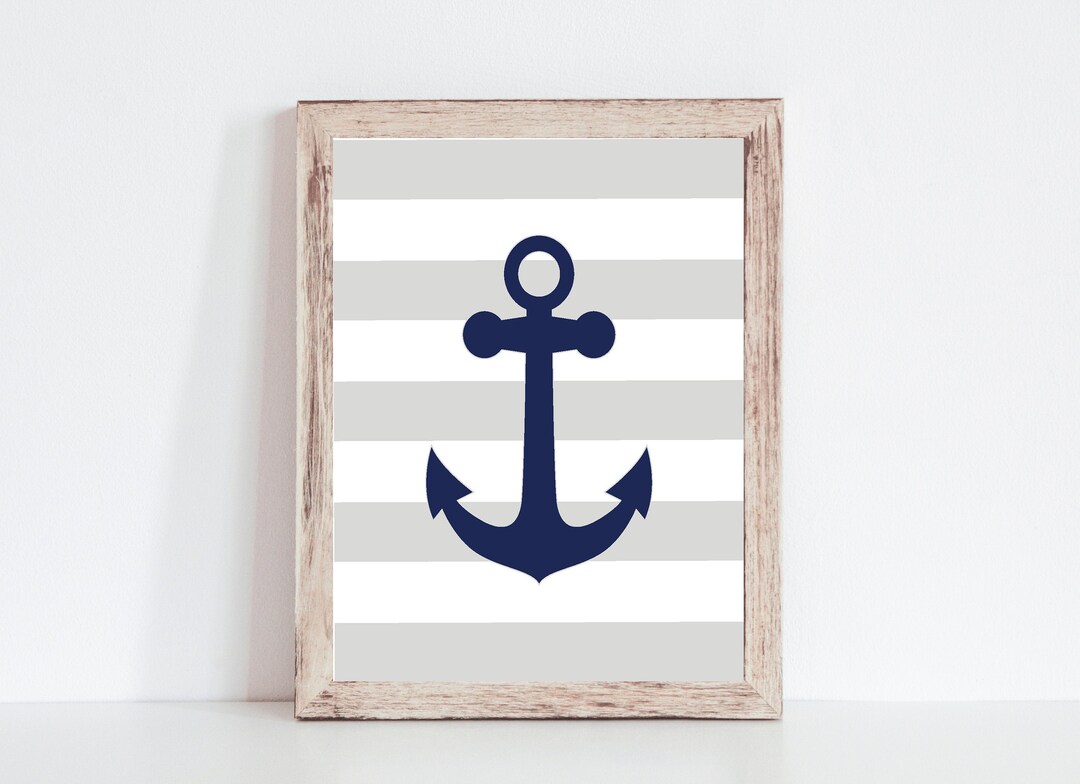 Baby Boy Nautical Nursery Decor, Navy Blue Anchor Nursery Art, Boy ...
