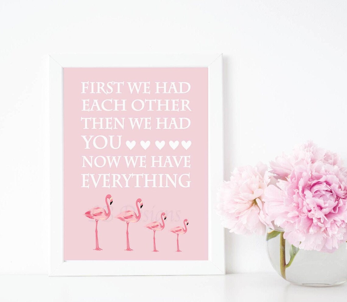 Pink Flamingo Nursery Decor Girl Tropical Nursery Decor Etsy