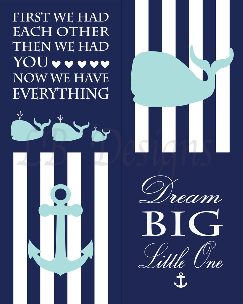 Boy Nautical Nursery Wall Art Baby Boy Whale Nursery Prints Etsy