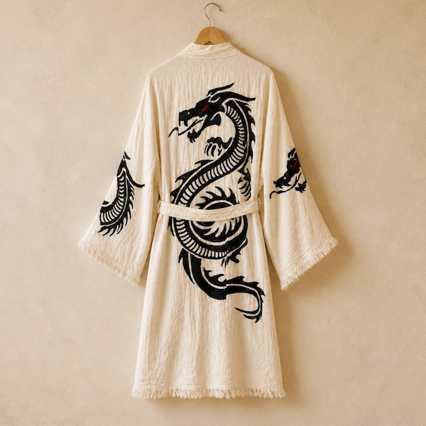 Batik Robe Dragon Dragon Kimono - Etsy