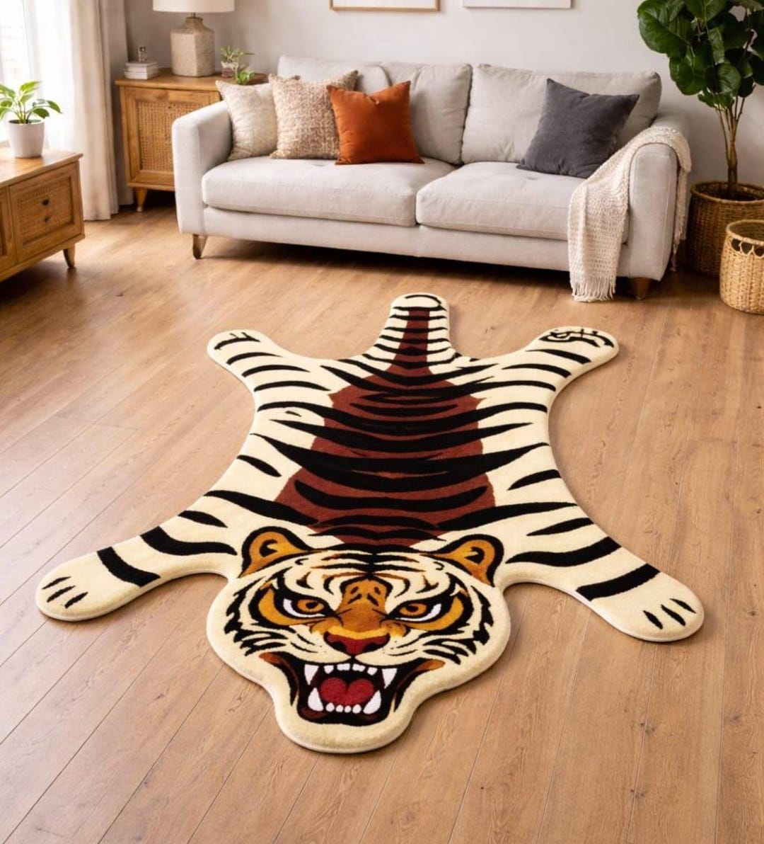 Tibetan Tiger Hand-tufted Modern Rug: Multi-coloured Design Pattern 100 ...