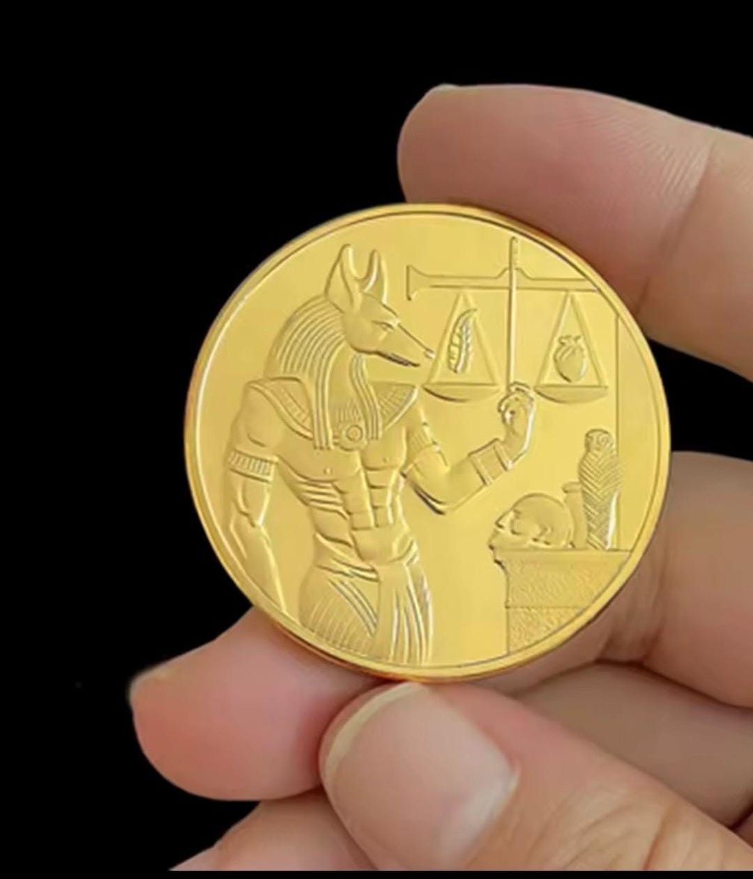 Ancient Egypt Anubis the God of Death Gold/silver Plated Coin Pyramid ...
