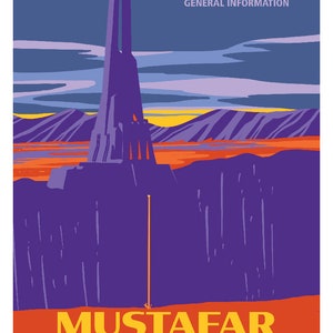 Sci-Fi Sith Temple WPA Style Travel Poster
