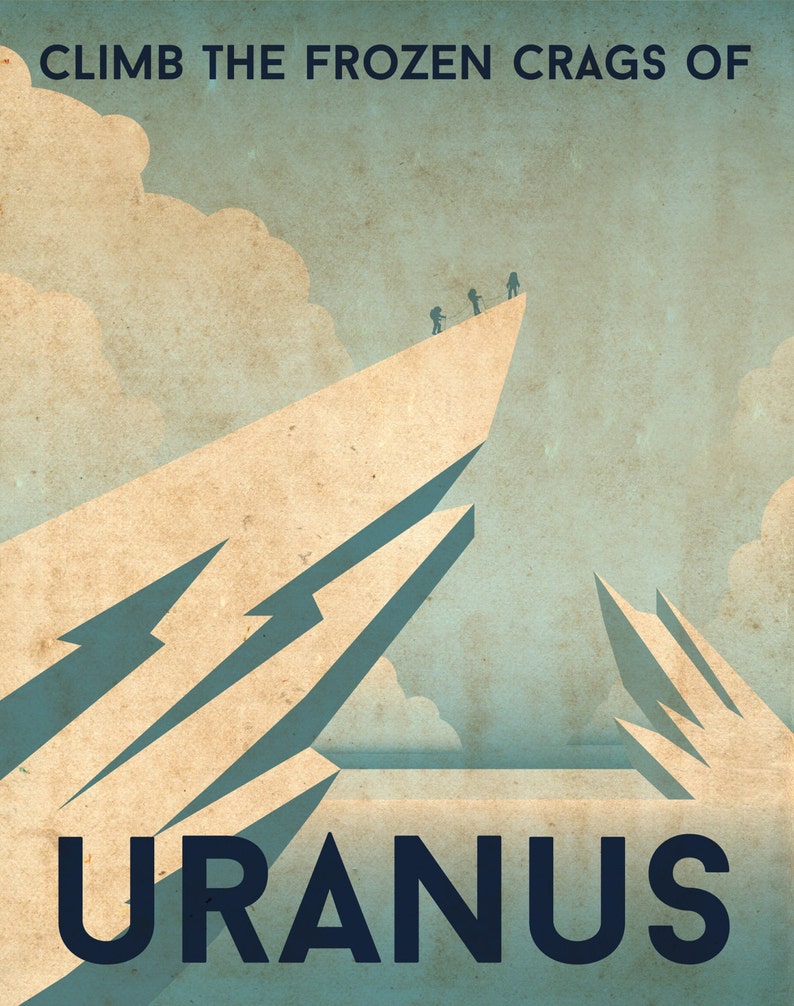 Uranus Retro Planetary Travel Poster image 1