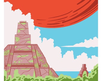 Sci-Fi Rebel Base WPA Style Travel Poster