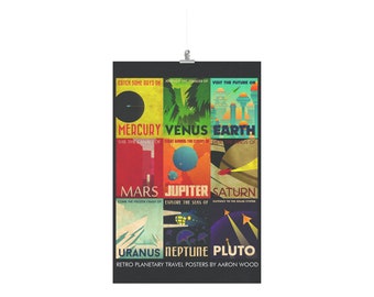 Collected Retro Planet Travel Poster 24x36