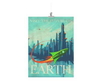 Earth Retro Travel Poster 18x24 (Nacharbeit)