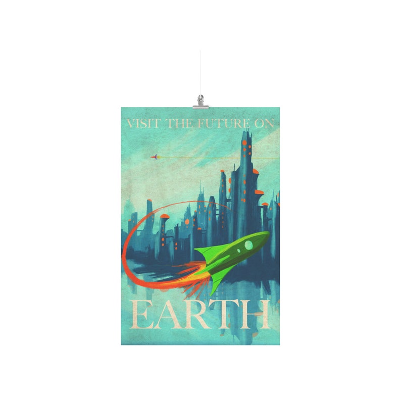 Earth Retro Travel Poster 24x36 rework 画像 1