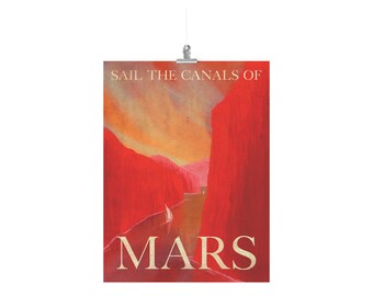 Mars Retro Reiseposter 18x24 (Nacharbeit)
