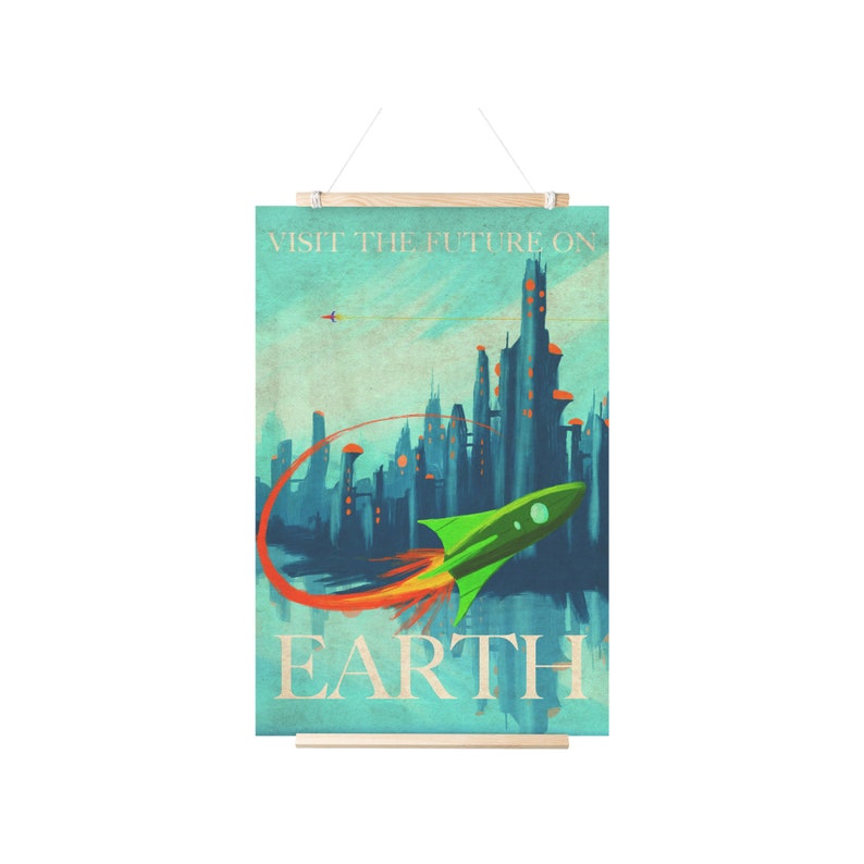 Earth Retro Travel Poster 24x36 rework 画像 4