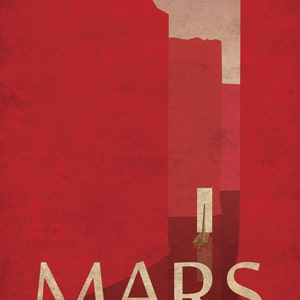Mars Retro Planetary Travel Poster