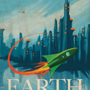Earth Retro Planetary Travel Poster (Rework)