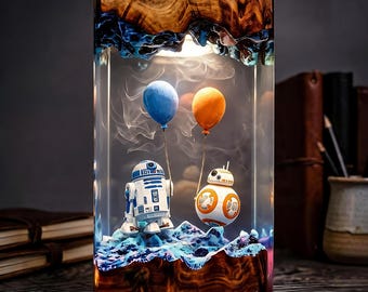 Galaxy Hero Baby Alien Dreibein Weltraum Roboter Freunde Lampe, LED Stern Nachtlicht, Milchstraße Art Decor, Sci Fi Geschenk für Ihn
