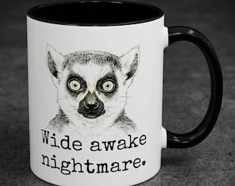 Funny Coworker Gift Mug, Personalized Lemur Coffee Cup, Night Shift Nurse Gift, Custom Snarky Office Desk Decor, Insomnia Gag Gift