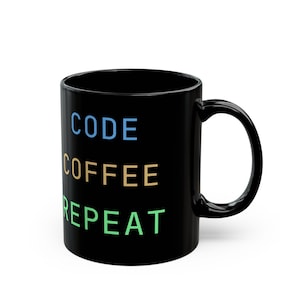 Code Coffee Repeat Mug | Programmer Gift | Dark Mode Developer Cup 画像 8