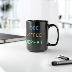 Code Coffee Repeat Mug | Programmer Gift | Dark Mode Developer Cup 画像 12