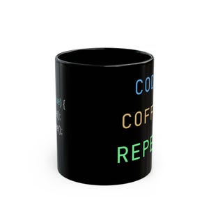 Code Coffee Repeat Mug | Programmer Gift | Dark Mode Developer Cup 画像 7