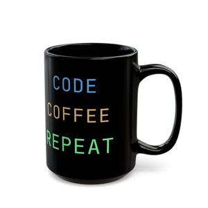 Code Coffee Repeat Mug | Programmer Gift | Dark Mode Developer Cup 画像 9