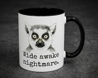 Funny Coworker Gift Mug, Personalized Lemur Coffee Cup, Night Shift Nurse Gift, Custom Snarky Office Desk Decor, Insomnia Gag Gift