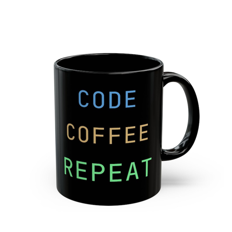 Code Coffee Repeat Mug | Programmer Gift | Dark Mode Developer Cup 画像 2