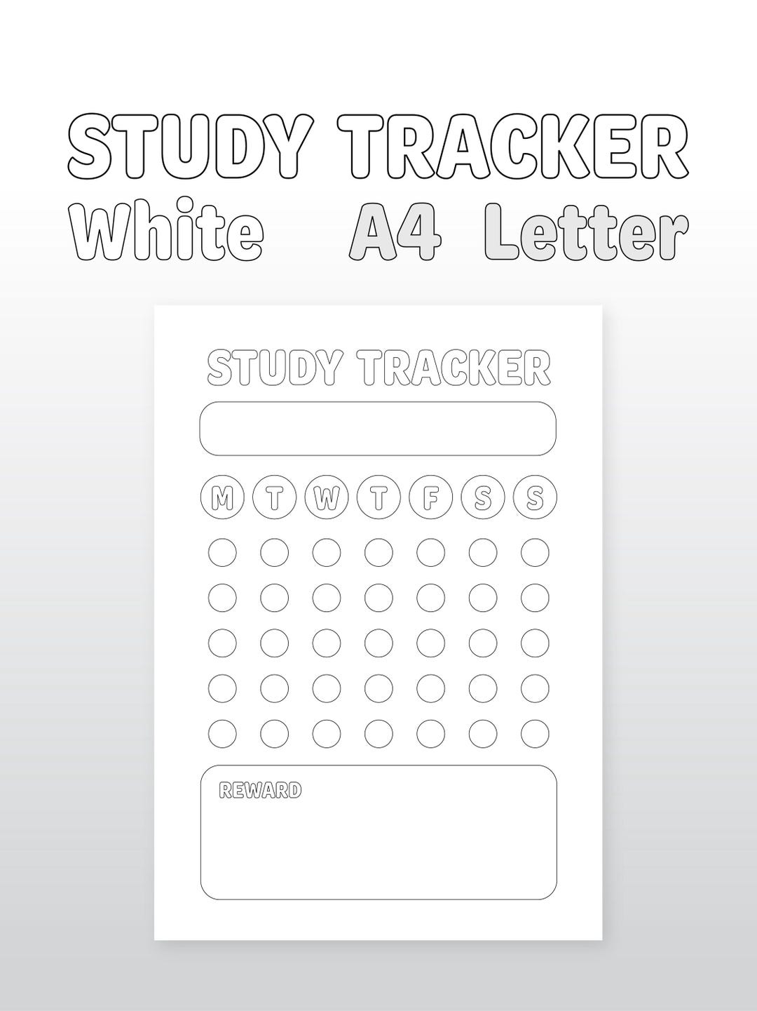 Study Tracker Printable | Minimal Study Habit Plan | A4, US Letter ...