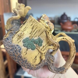 Handmade Yixing Duan Ni Teapot: Tiger Shu Zhuang, 200ml Clay Kungfu Tea Pot