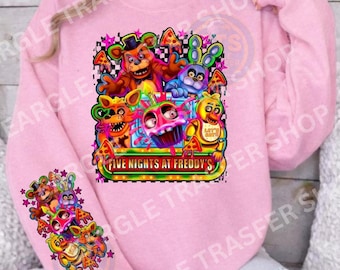 Five 5 Nights at Freddy's png, Nightmare PNG ,  Freddy Fazbear, FNAF svg, Printable Digital Shirt Design, Horror Movie PNG, Scary Game png