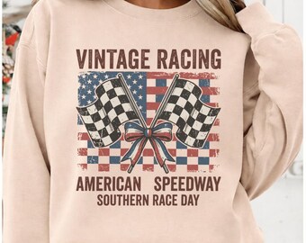 Vintage American Speedway Racing Flags PNG, Motocross Mama Southern Race Day Clipart, 250th Anniversary, 4th of July, Digital Download