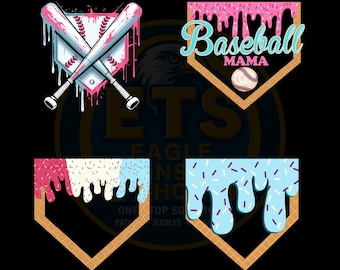Baseball Drip Mama PNG Bundle, Baseball Game Day, Ice Cream Drip, Drip Sublimation Designs, Digital Download