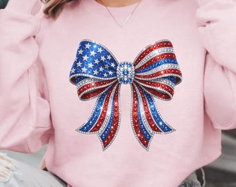 USA Coquette Bow PNG, Patriotic Coquette Png, Faux Rhinestone 4th of July, USA png, 250th Anniversary, Digital Download