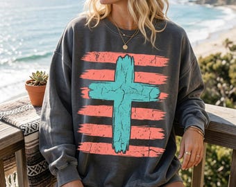 Cross Summer Pray Heaven Distressed PNG, Preppy Faith Shirt Design, Jesus png, Cross Faith PNG, Sublimation designs, Digital Download