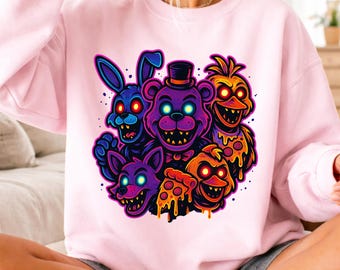 Five 5 Nights at Freddy's png, Nightmare PNG ,  Freddy Fazbear, FNAF svg, Printable Digital Shirt Design, Horror Movie PNG, Scary Game png