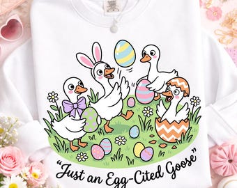 Silly Goose Easter Png, Coquette Egg png, Just An Egg-cited Goose Png, Brushstroke Easter png, Digital Download